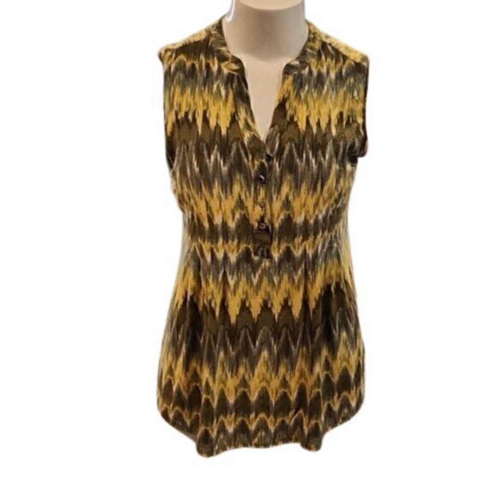 [Cocomo] Half Button V-Neck Blouse - Size 1X